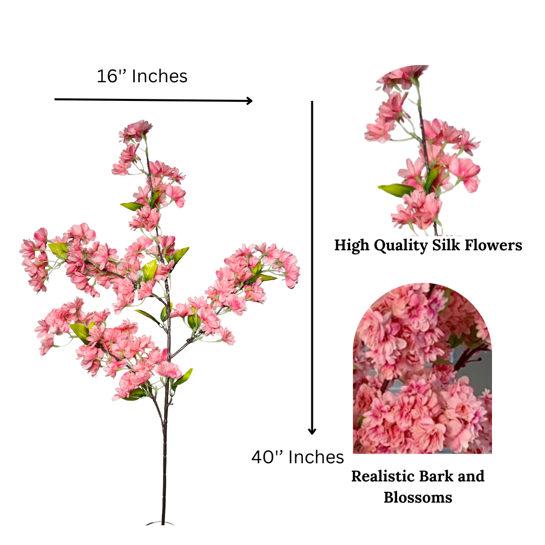 Pink cherry blossoms for home decor

Tall floral branches for vases

Faux cherry blossom home accent

Pink silk flowers for living room

Artificial cherry blossoms for centerpiece

Bright pink faux florals for events

Faux sakura for spring decor

Decorative cherry blossom stems

Japanese cherry blossoms for vase decor

Bold artificial florals for styling