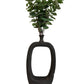 Modern Black Ceramic Cut-Out Vase, Sculptural Minimalist Home Décor Accent, Abstract Matte Vase for Shelf, Table, or Entryway