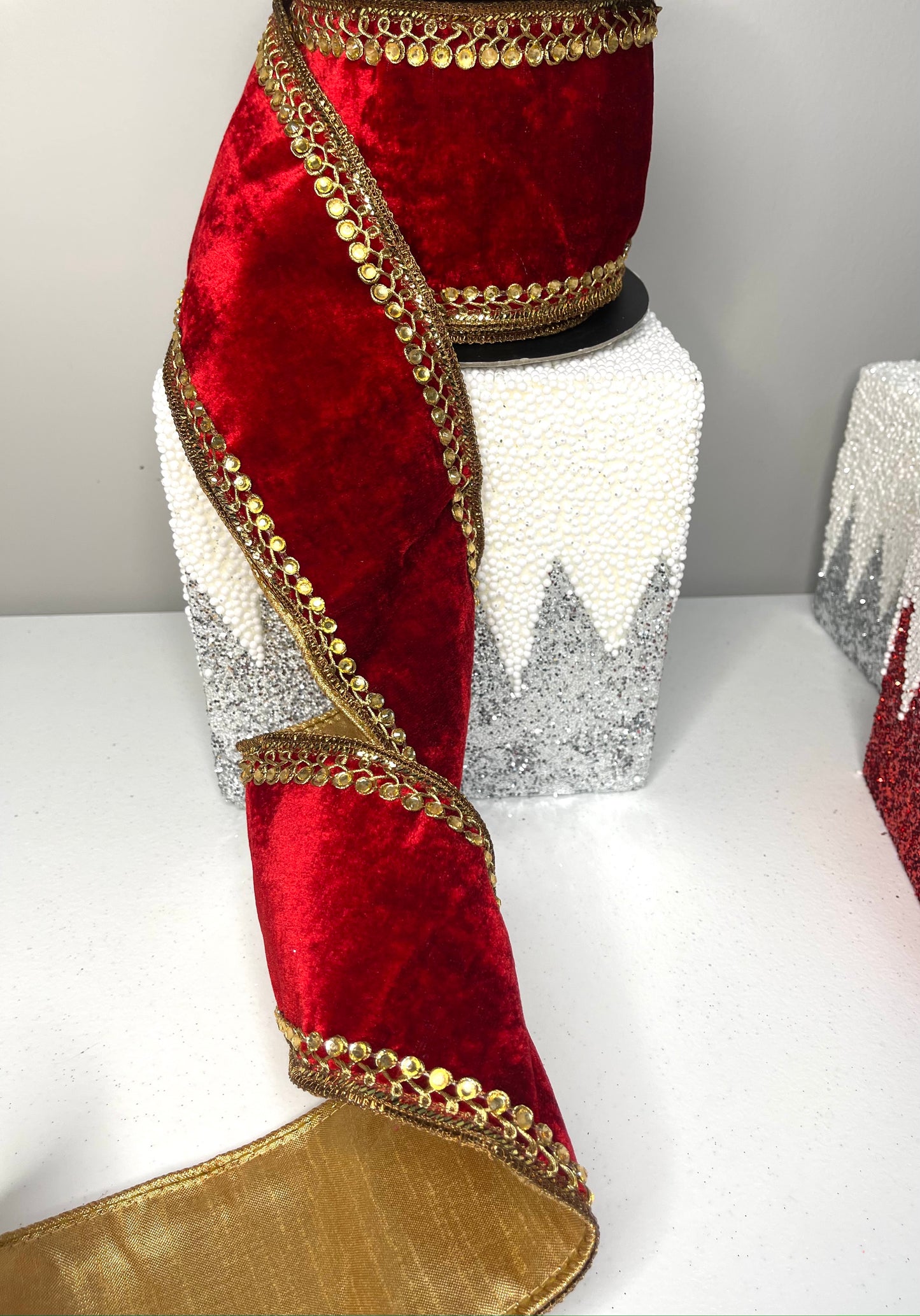 Red velvet jeweled ribbon

Jeweled red velvet ribbon

Luxury velvet ribbon with gems

Decorative red velvet ribbon

Red ribbon with jewels

Fancy red velvet ribbon

Gemstone velvet ribbon

Embellished red velvet ribbon

Rhinestone red ribbon

Red velvet ribbon with bling