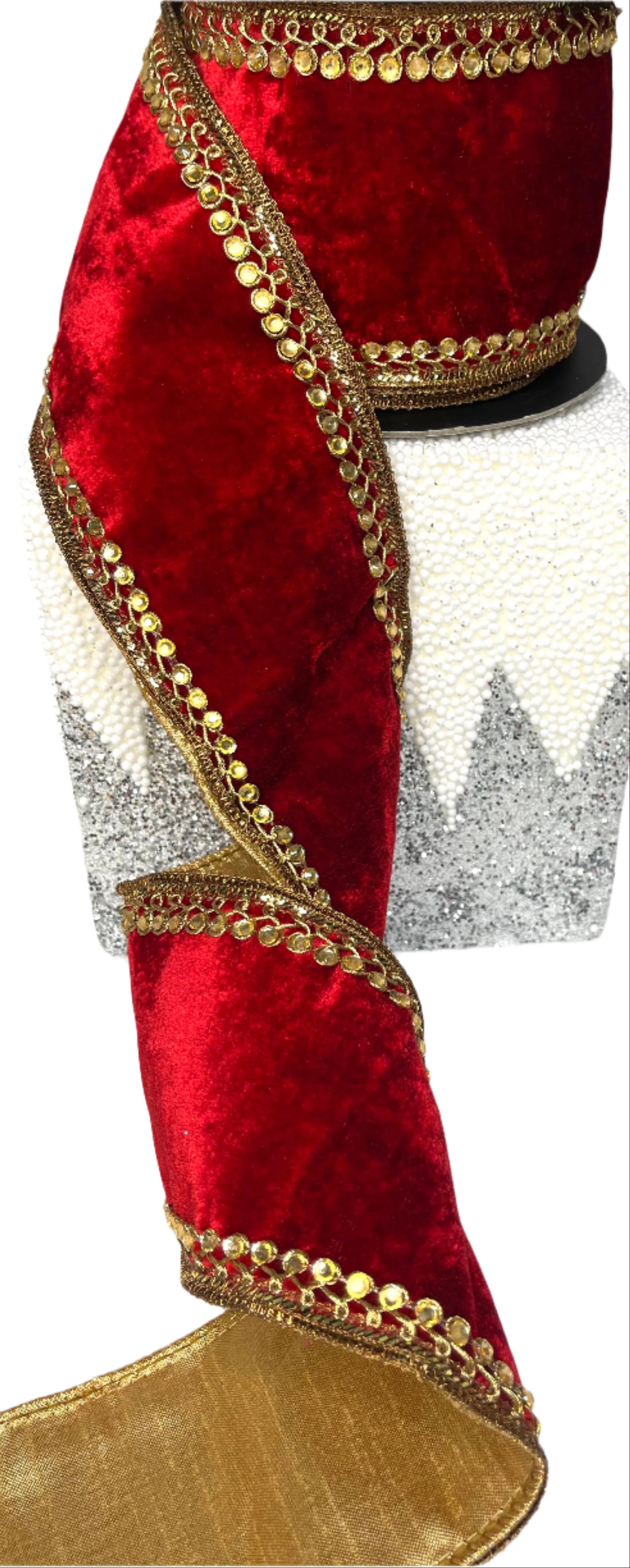 Red Velvet Jeweled Ribbon