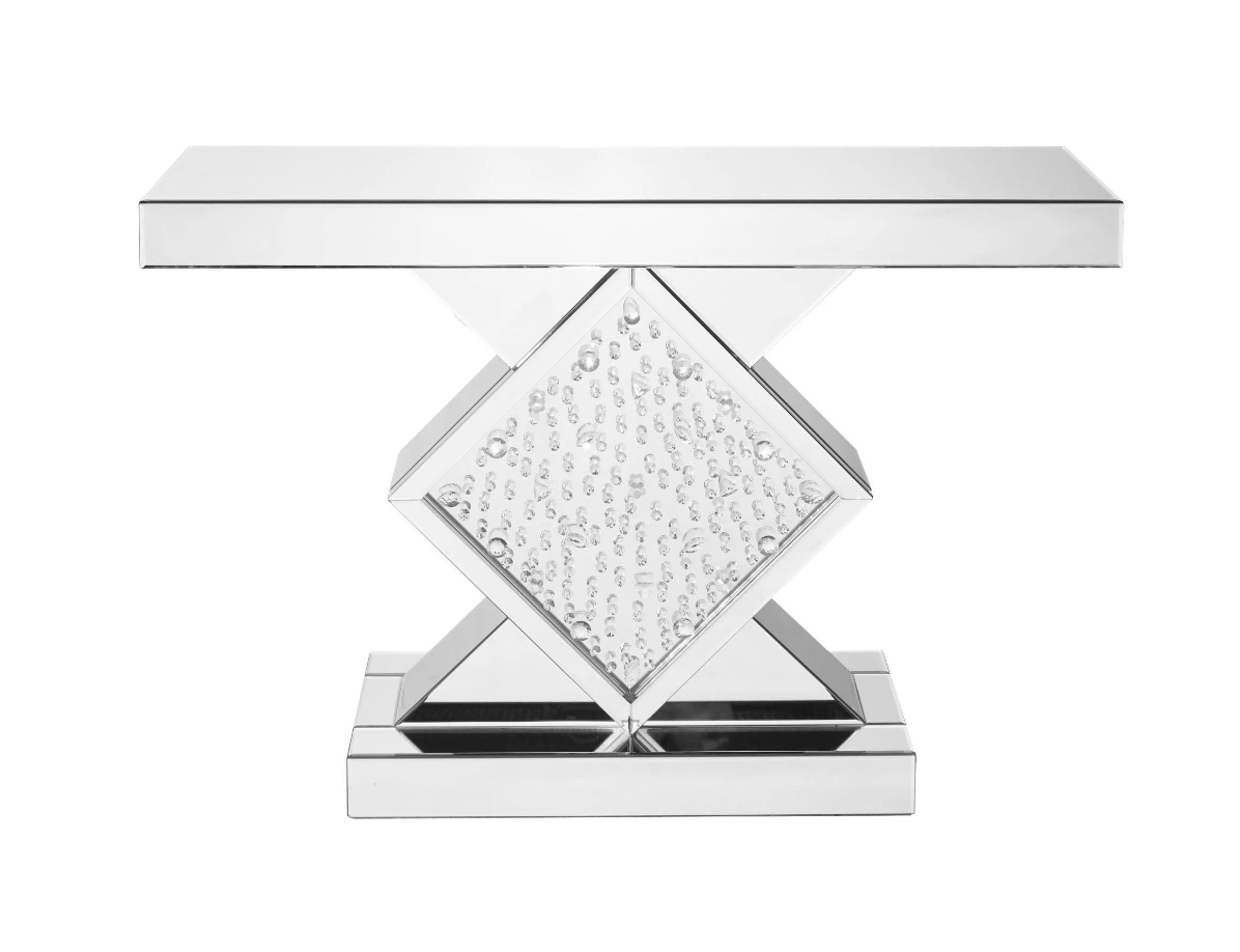 Ellie Modern Mirrored Crystal Console Table