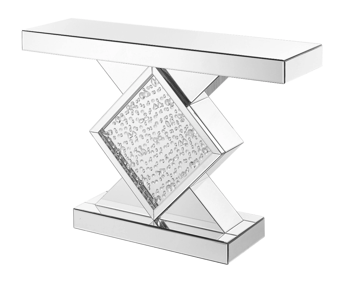Ellie Modern Mirrored Crystal Console Table