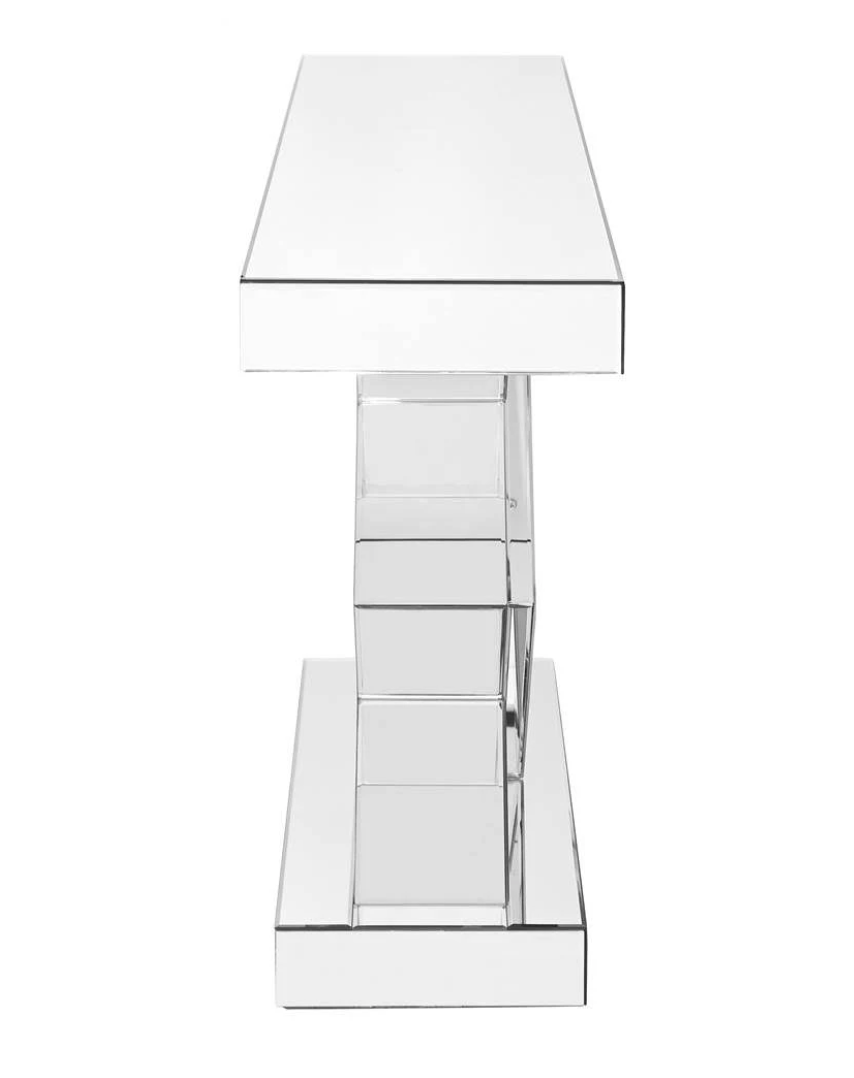 Ellie Modern Mirrored Crystal Console Table