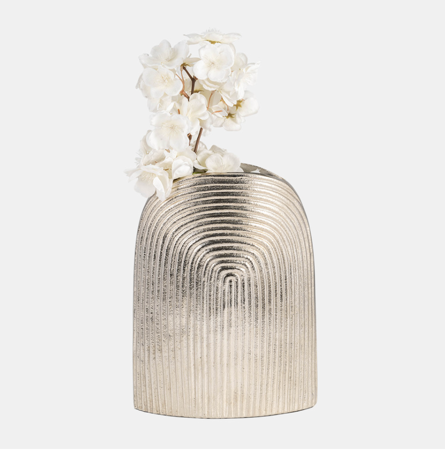 Modern Minimalist Silver Arch Vase