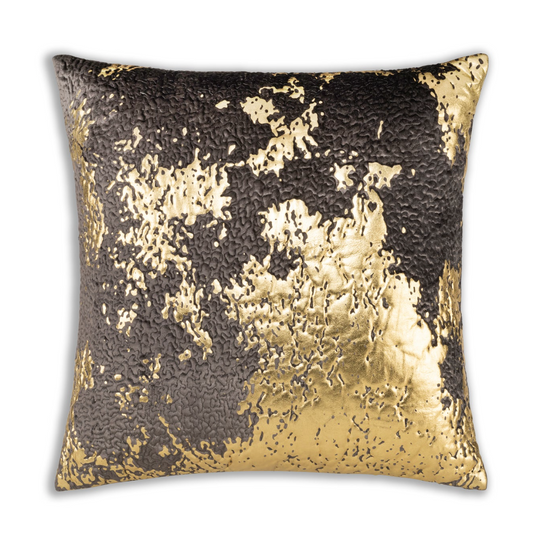 Bella III Charcoal Gold Foil Pillow