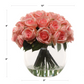 Amelie Pink Blush Rose Arrangement in Round Clear Vase