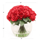 Amelie Red Rose Arrangement in vase in Glass Crystal