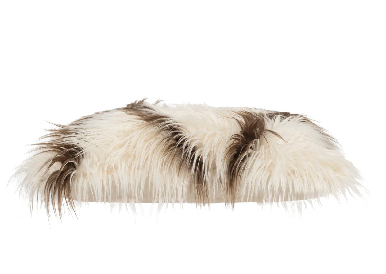 Alaska Ivory Brown Fur Pillow