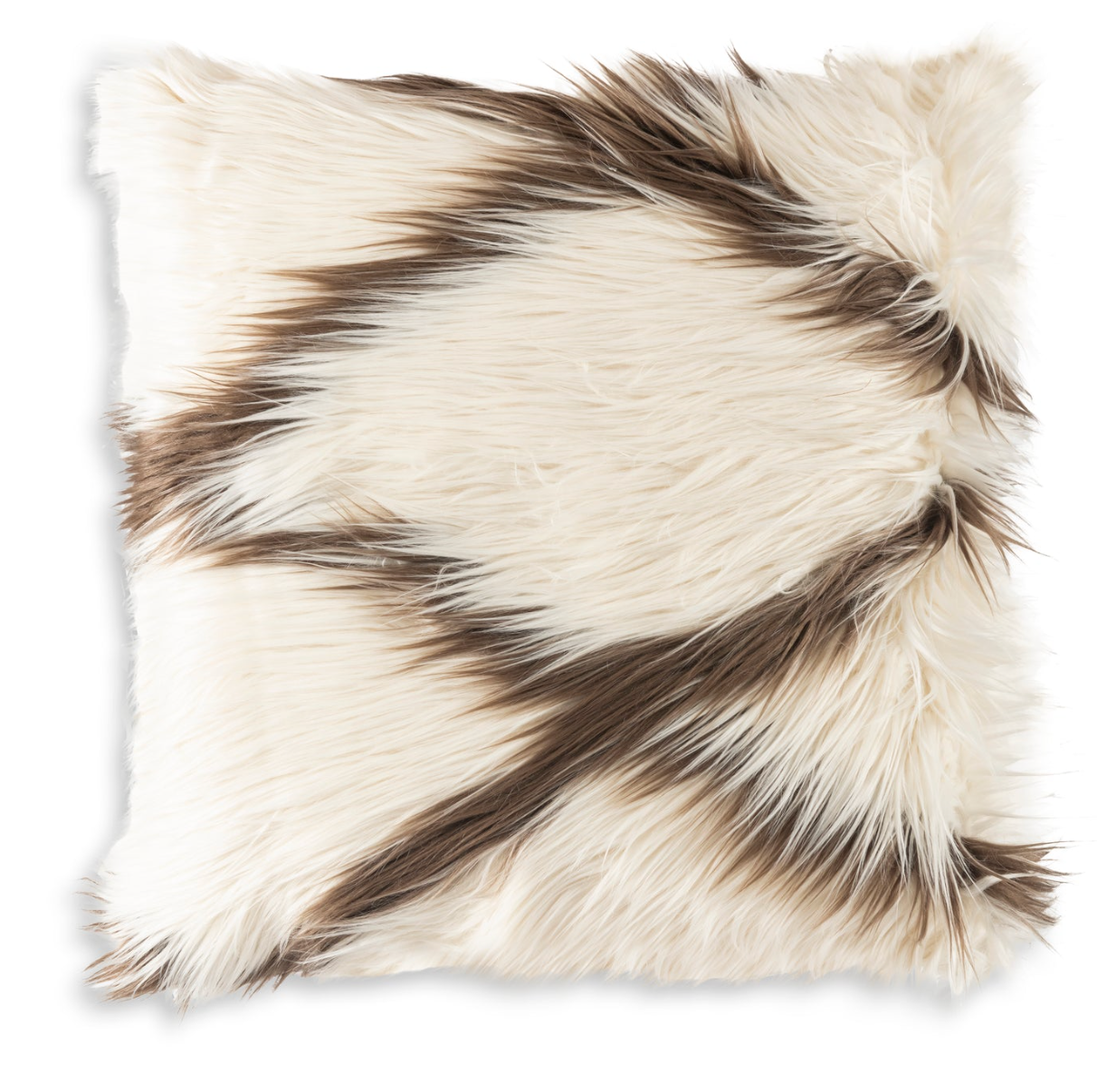 Alaska Ivory Brown Fur Pillow