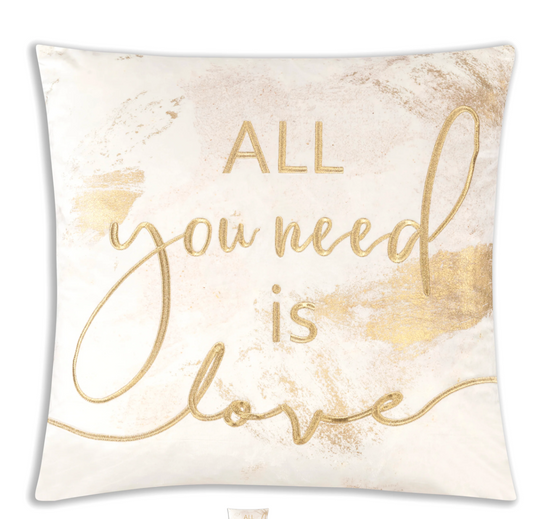 All You Need Word Pillow Ivory