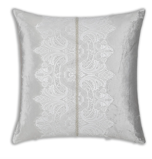 Alisa White Lace Velvet Pillow