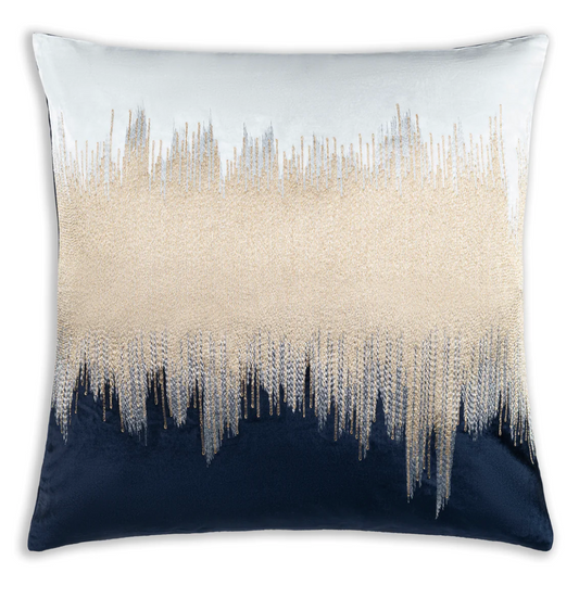 Mira Ivory Navy Velvet Pillow