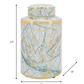 Lolita Ceramic Green, Gold White Marble Jar With Lid 12'' 16''
