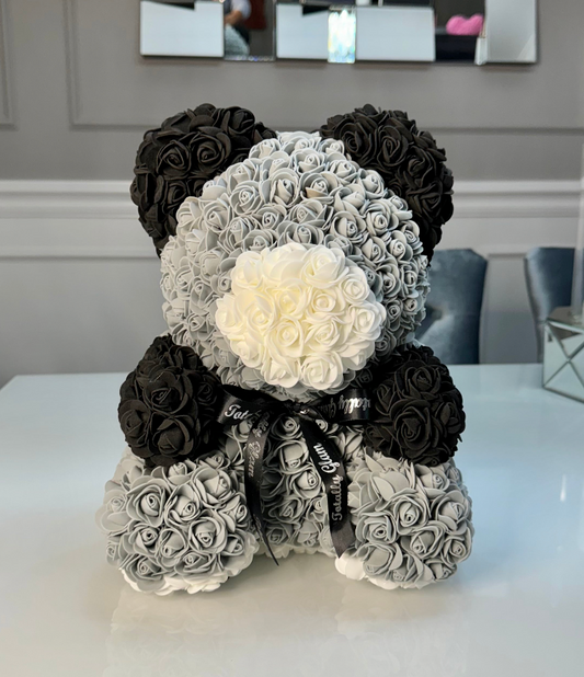 Totally Glam Large Rose Bear Rainbow Red Pink Burgundy Light Pink Black