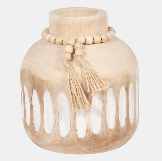 Aurora Round  Vase With Tassels