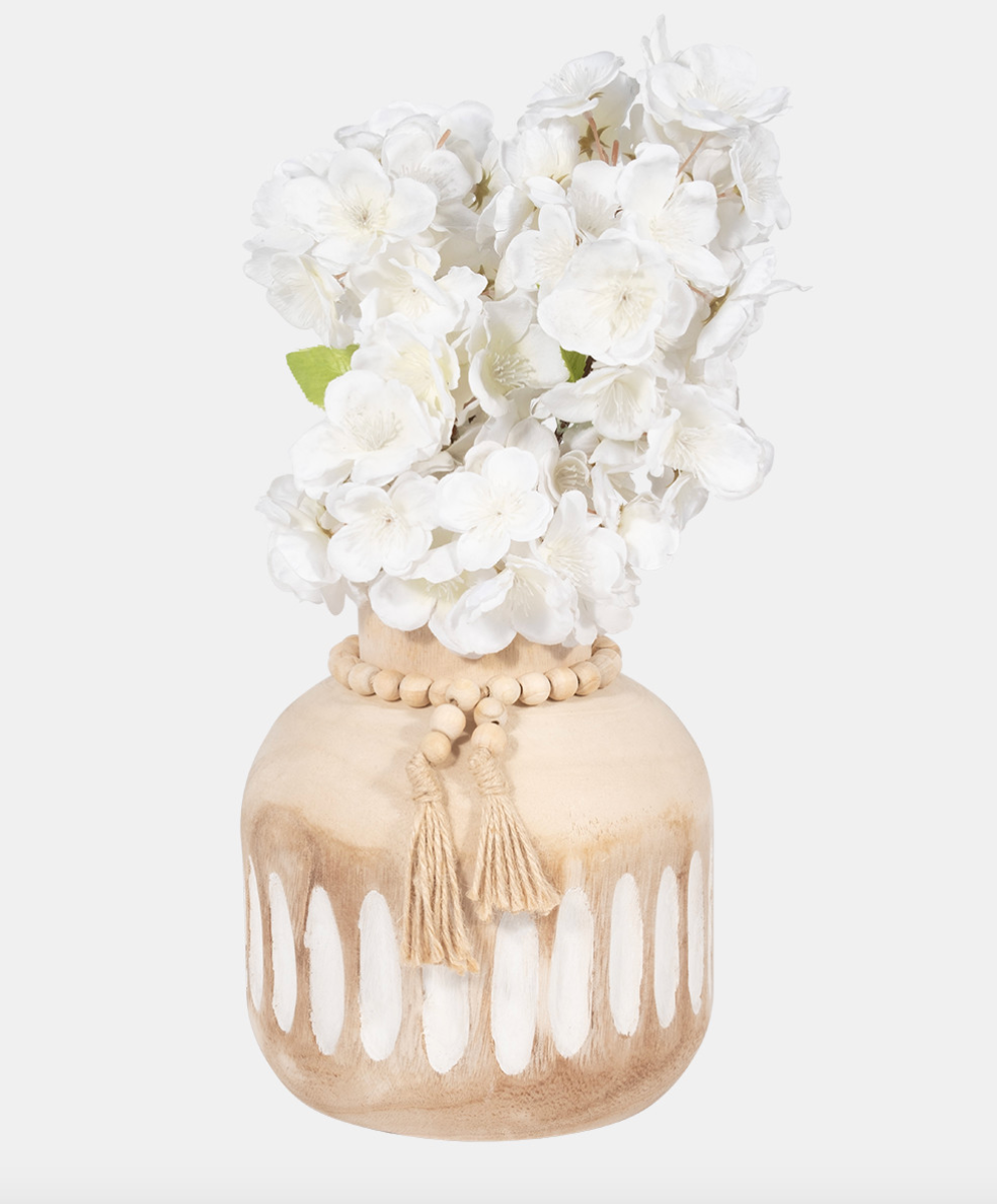 Aurora Round  Vase With Tassels