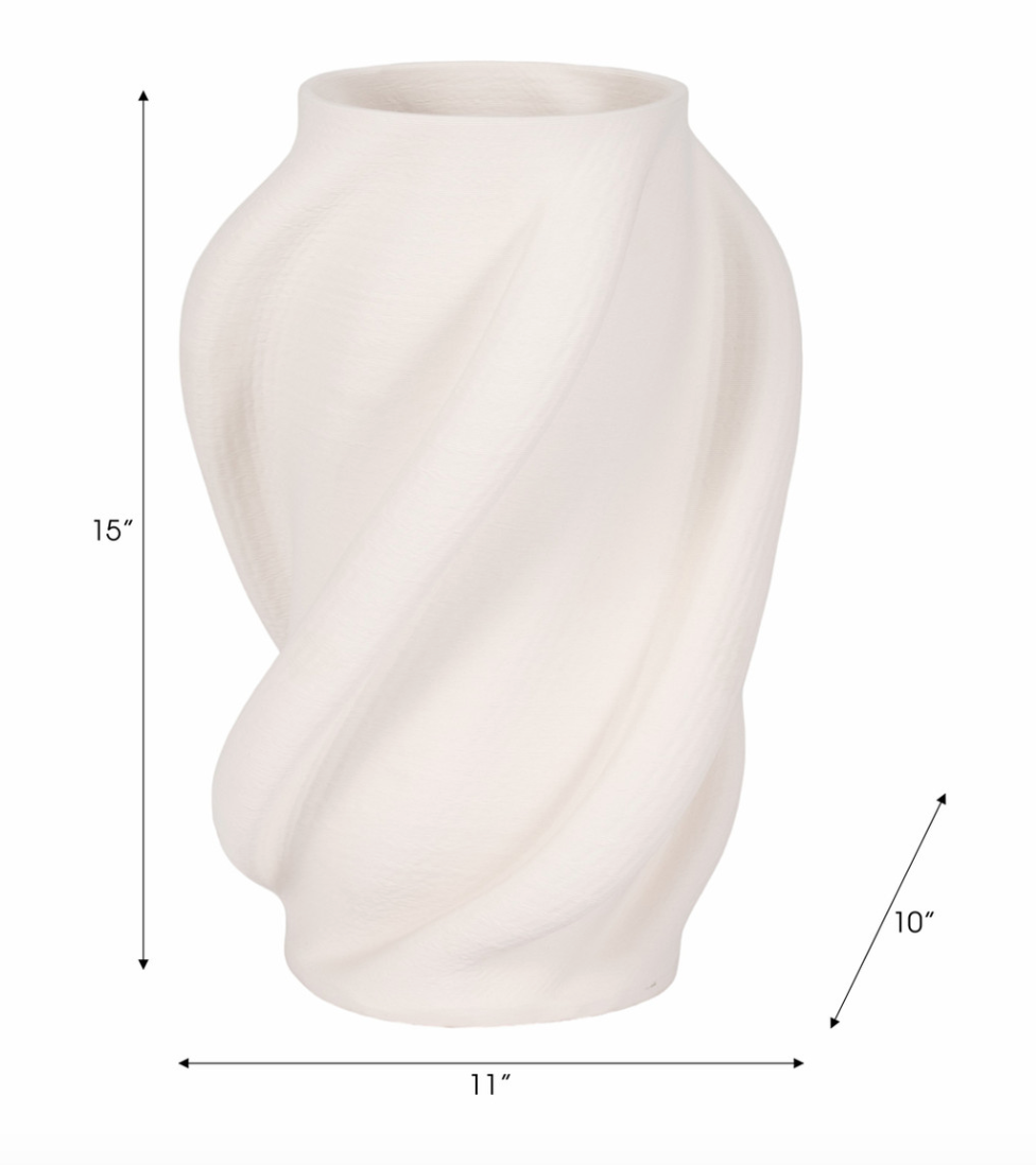 Murano Ceramic White Modern Vase 3d Printed