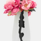11" CLEO MEDIUM BLACK AND WHITE MODERN VASE