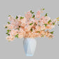 Sienna Blush Peach Silk Cherry Blossom Flower 3 Branches Pack 40'' Inches Spring