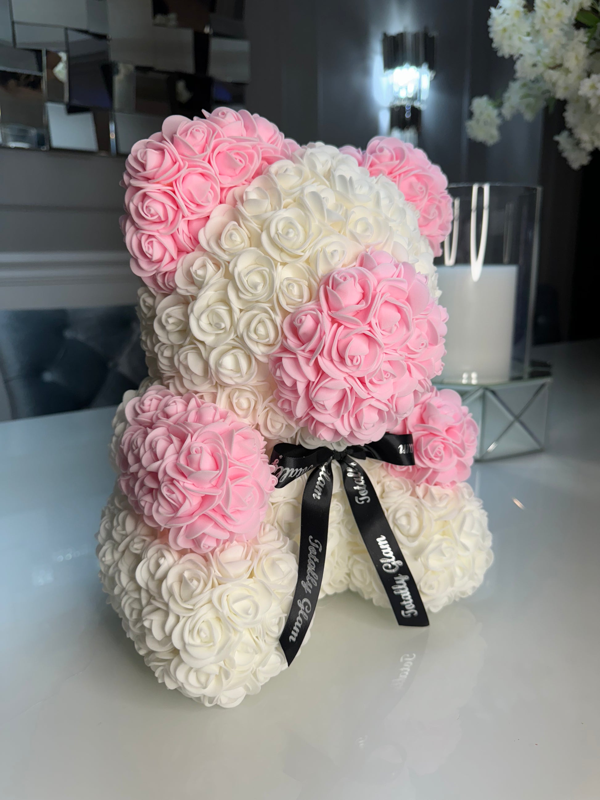 gift for girlfriend teddy bear

rose teddy bear for teenage girl

stylish gift for women

unique glam teddy bear for her

luxury rose teddy bear with box

pink teddy bear for daughter

totally glam teddy bear gift

anniversary teddy bear for wife

handmade rose teddy bear

glam gift for Valentine's or birthday