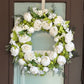 Faux peony flower wreath

Artificial flower wreath

White and green wreath

23 inch floral wreath

Indoor outdoor wreath

All season wreath

Peony wreath decor

Spring wreath for door

Decorative wreath for wall

Faux floral wreath