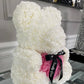 Totally Glam Large Rose Bear White and Pink Heart