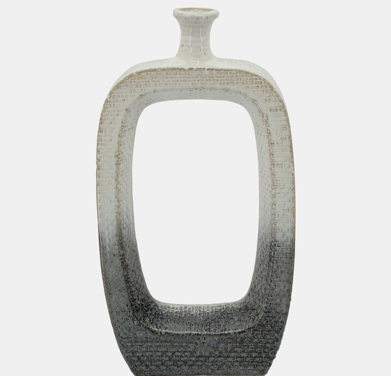 Modern Cut Out Vase Beige and Black