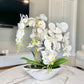 Phalaenopsis Orchid Floral Arrangement with White Vase