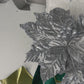 Silver Grey Glittered Velvet Poinsettia Flower Christmas Pick Set of 3