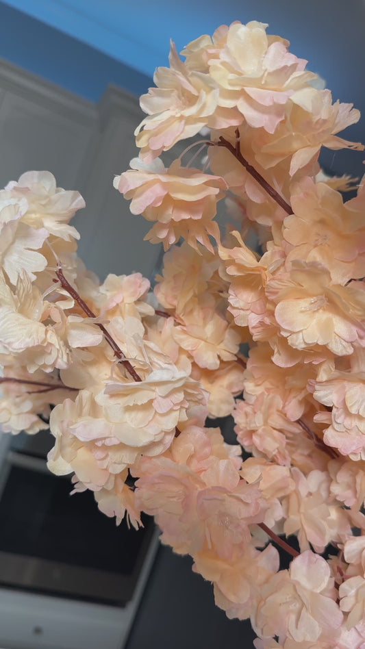 Mila Blush Faux Silk Cherry Blossom Branches Set of 3 Blush Flowers 36'' Fall Decor