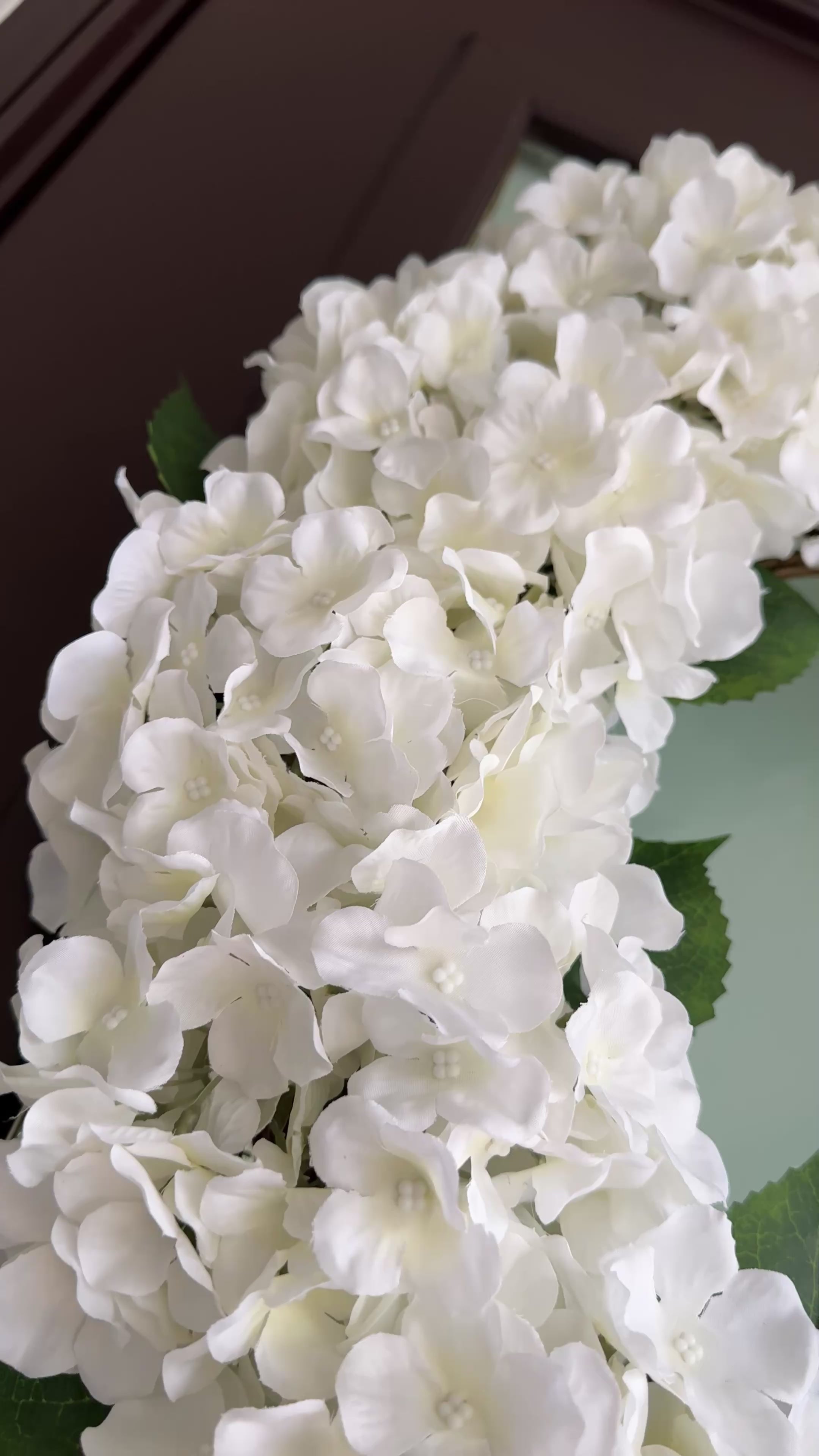 Capri White Faux Hydrangea Flower Wreath 23