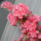 Japan Bright Pink Silk Cherry Blossom Flower 40" Tall, Set of 3 Branches  Realistic Faux Floral Stems for Home