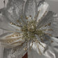 Magnolia Christmas Stem Silver and Gold  with Glittered Sequins