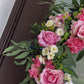Lyla Pink Rose Green Beech Door Wreath  24" All Season Indoor Outdoor