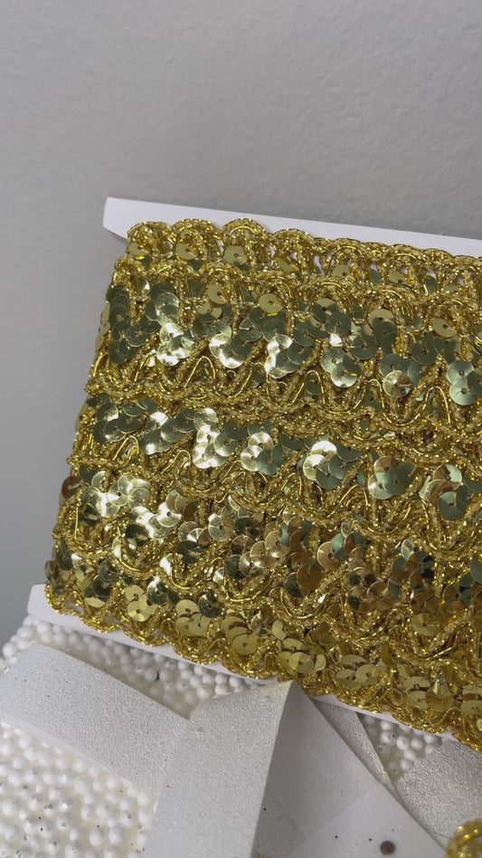 Beaded Lace Trim Sequin Lace Mesh Trim Gold Lace Ribbon Appliques