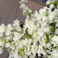 Japan White Cream Silk Cherry Blossom Flower Branches 40” Tall, Set of 3, Realistic Faux Floral Stems for Wedding, Event, Home Decor