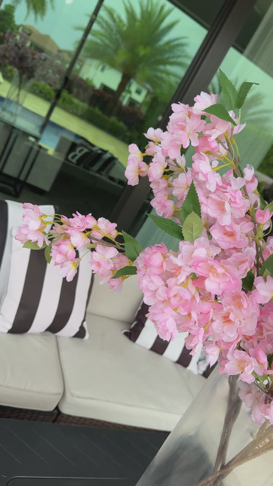 Sakura Pink Artificial Cherry Blossom 34” Bundle of 3 Faux Silk Cherry Blossom Branches for Home, Wedding, Event & Spring Décor | Realistic Japanese Flower Stems