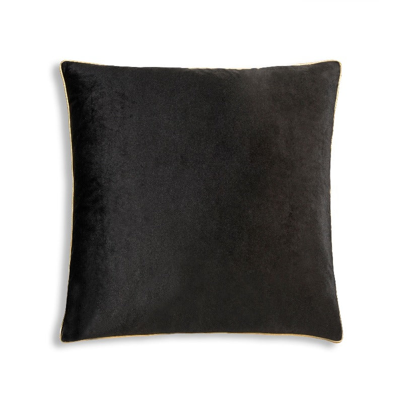 Noah Black Pillow with Piping
