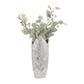 Scratched Leaf Silver Vase