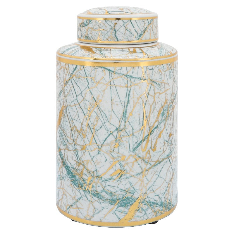 Green Jar With Gold Lid