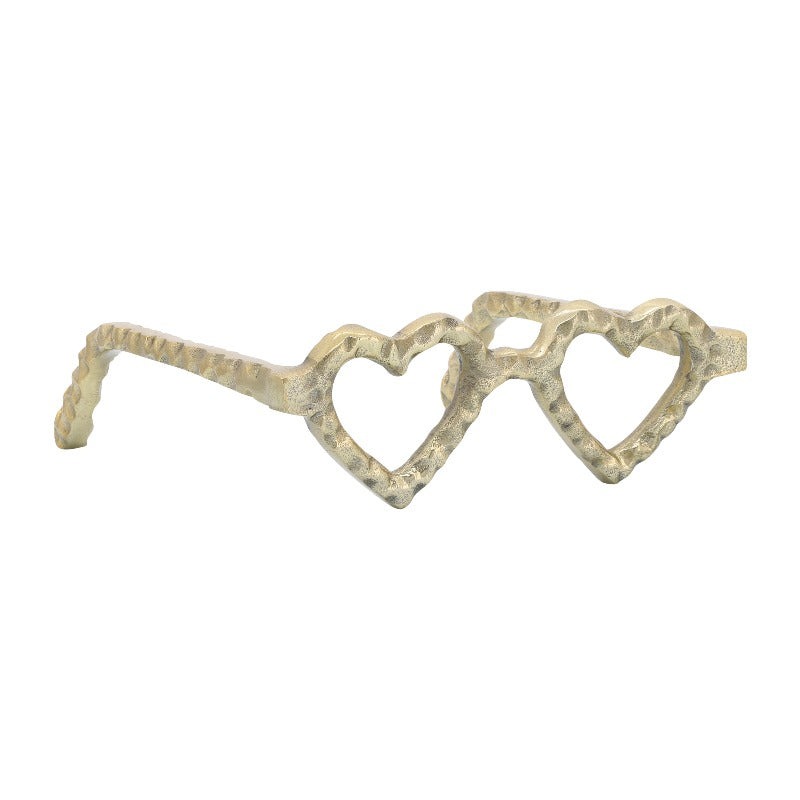 Gold Metal Heart Shaped Glasses