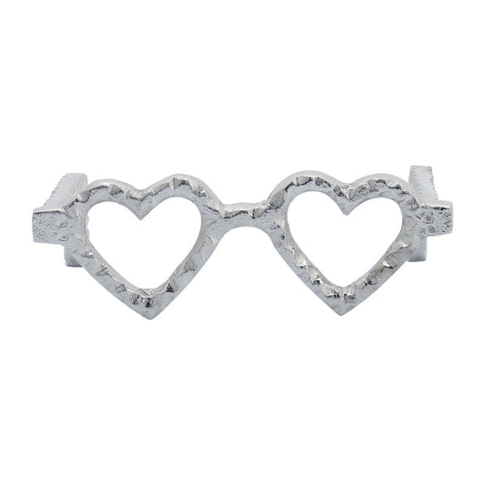 Silver Metal Heart Shaped Glasses