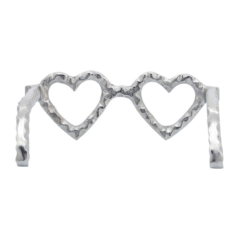 Silver Metal Heart Shaped Glasses