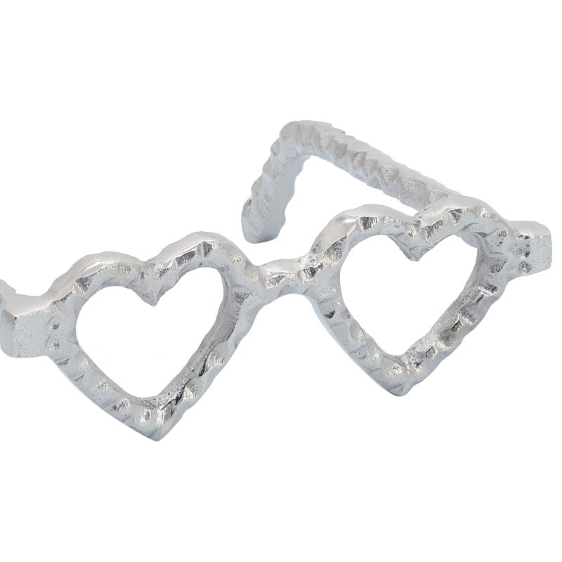 Silver Metal Heart Shaped Glasses