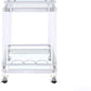Ariana Silver Acrylic Serving Bar Cart