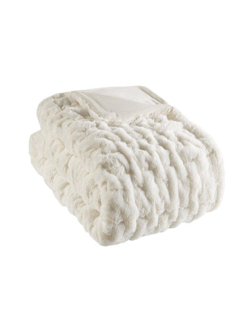 Caprice Faux Fur Plush Throw Blanket