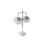 Double Orb Table Lamp On Marble Base