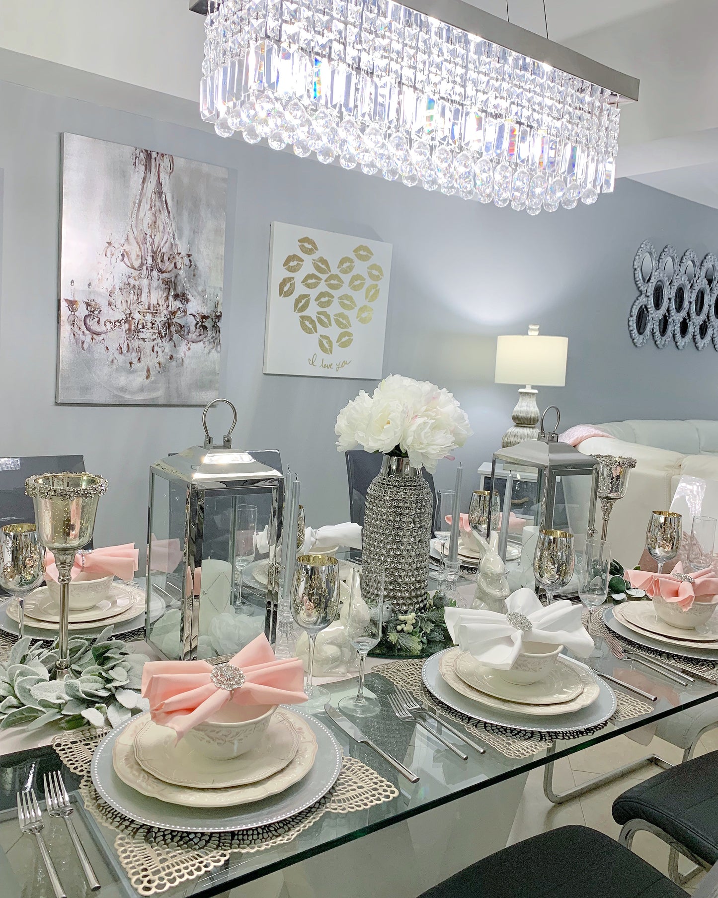 Berlin Modern Crystal Rectangular Chandelier