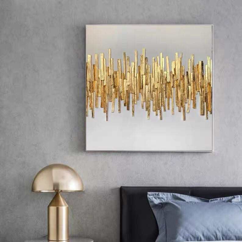 Charnell Gold & White Abstract Wall Art