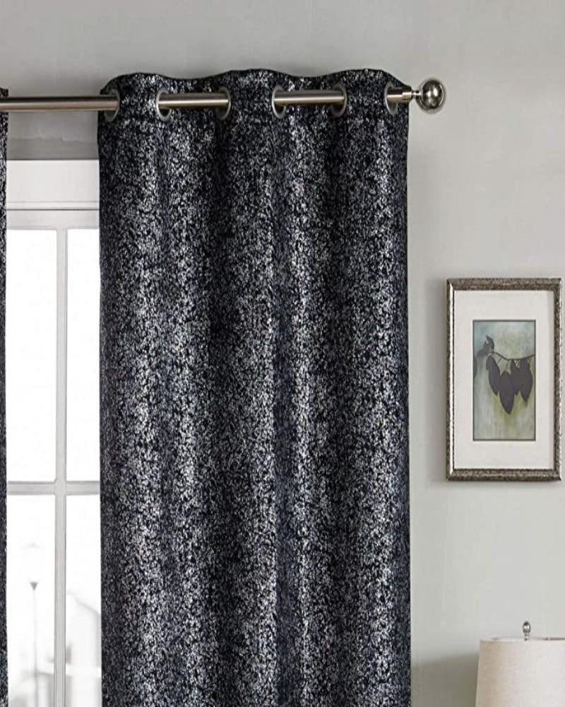 Bella Metallic Blackout Textured Curtains, 2 Panels